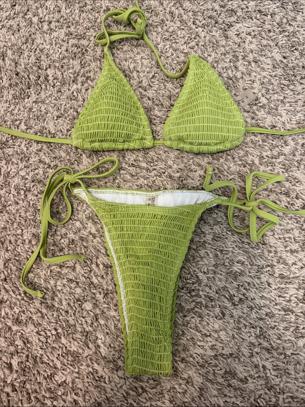 SHEIN Scrunched Green Bikini Size S